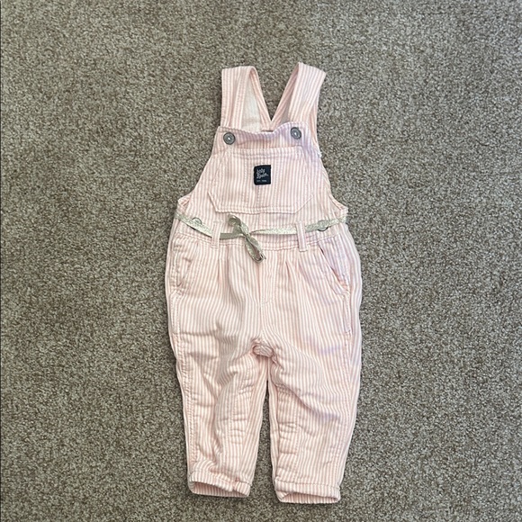Baby B’gosh Pink Striped Overalls 9M - Picture 1 of 4